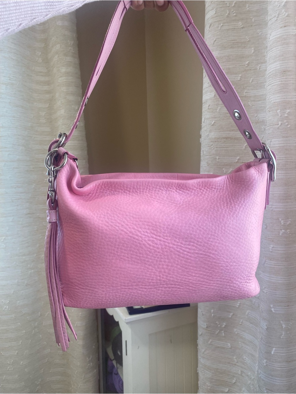 Coach Pink East West Duffle Shoulder Bag with tassel